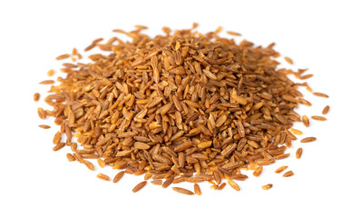 Roasted cumin seeds isolated on white background