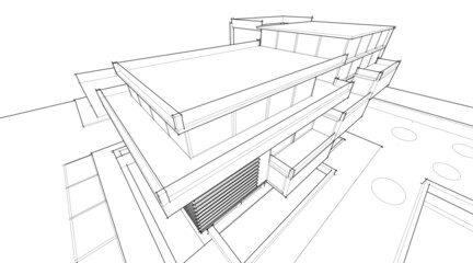 architectural sketch of a building