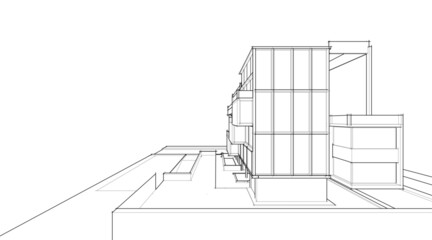 3d render of a building