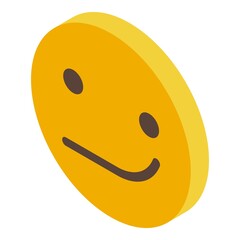 Smiling emoji icon isometric vector. Face happy
