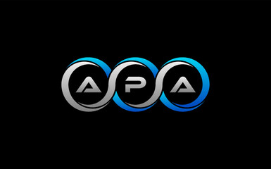 APA Letter Initial Logo Design Template Vector Illustration - obrazy, fototapety, plakaty