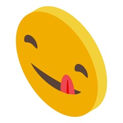 Smiley emoji icon isometric vector. Happy smile