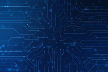 Abstract futuristic circuit board Illustration, Circuit board with various technology elements. Circuit board pattern for digital abstract technology background