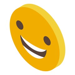 Crazy emoji icon isometric vector. Face smile