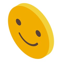 Smiling emoji icon isometric vector. Positive man