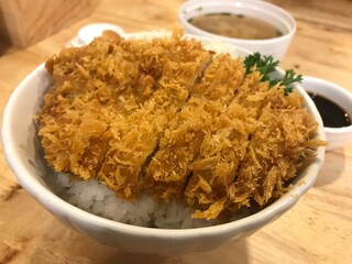Tonkatsu with rice and miso soup