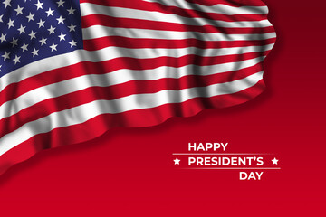 Presidents day greetings card with US flag