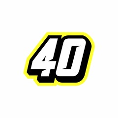 Racing number 40 logo design inspiration
