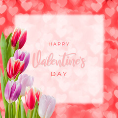 Valentines day background with flowers