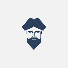 sultan  man  head  logo  vintage  illustration  icon  symbol  design