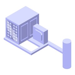 Speed radar barrier icon isometric vector. Camera traffic