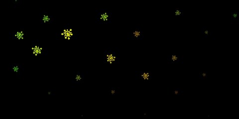 Dark green, yellow vector template with flu signs.