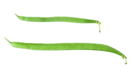 Green beans on isolated white background. Healthy food. File contains clipping.