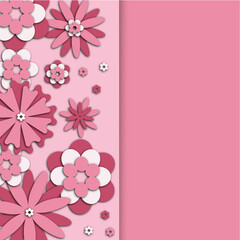 Pink background with flowers