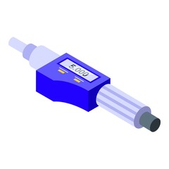 Digital micrometer equipment icon isometric vector. Ruler gauge