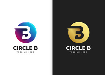 Letter b logo vector illustration with circle shape design © BlackSweet_Studio