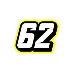 Racing number 62 logo design inspiration
