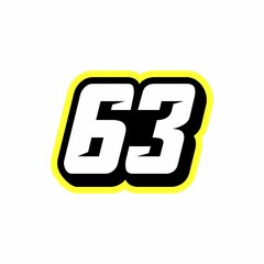 Racing number 63 logo design inspiration