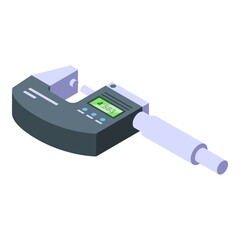 Obraz premium Industrial micrometer icon isometric vector. Steel measure