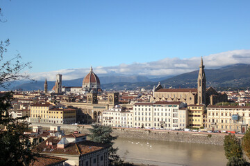 Fototapeta premium Arno river in Florence Old town, Italy 