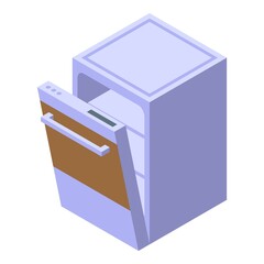 Electrical dishwasher icon isometric vector. Repair machine