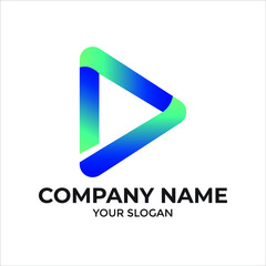 logo gradient play button perfect for company logo