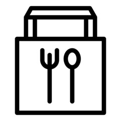 Lunch food bag icon outline vector. Pack snack