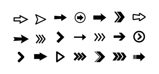 Arrow icon collection. Set of vector arrows.