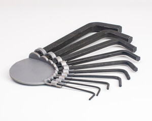 set of hex keys black isolated on the white background