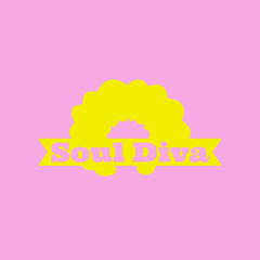 Soul diva logo,with vibrant pink and yellow colours,& graphic Afro hair style