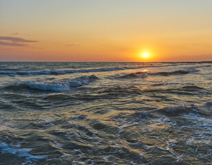 Colorful dawn over the sea.