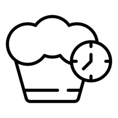 Cooking time icon outline vector. Timer chef