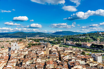 Fototapeta premium Panoramic view of Florence on a beautiful day, Tuscany, Italy