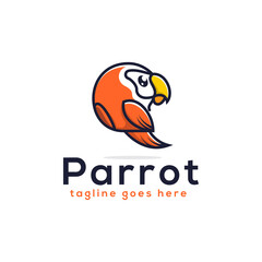 best parrot logo design inspiration, modern bird logo with colorful preview, vector bird,cartoon, template