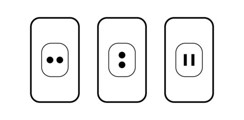 Charger connectors in wall / oplader i væggen, Vector
