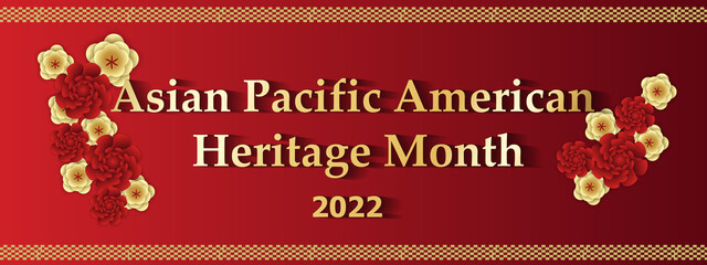 Fototapeta na wymiar Asian Pacific American Heritage Month. Celebrated in May. Traditions and history of Asian Americans and Pacific Islanders in the United States. asian style vector