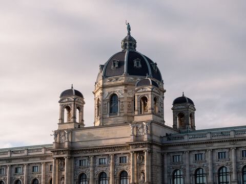 Museum of Natural History or Naturhistorisches Museum in Vienna, Austria with Inscription 'To the Realm of Nature and its Exploration - Emperor Franz Joseph I 1881'