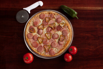 pizza with salami