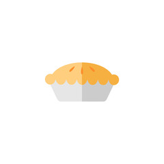 Illustration of Apple Pie Flat Icon - Fast Food Icon Set Vector Illustration Design.