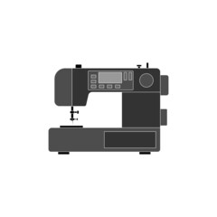 Fototapeta premium The icon of an automatic sewing machine for sewing clothes on a white background.