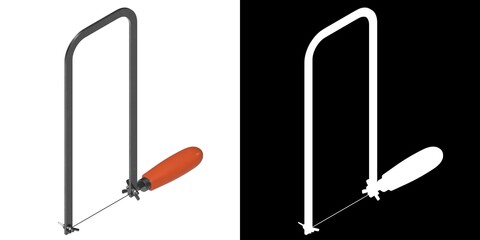 3D rendering illustration of a fretsaw