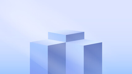 Blue Podium square minimal background , 3D stage podium display product , stand to show cosmetic products ,illustration 3d Vector EPS 10