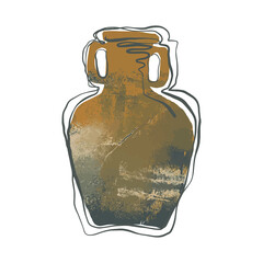 Abstract watercolor shape illustration in hipster style. Minimalist trendy abstract pattern. White background. Vintage, retro design. Graphic modern pattern. Line stroke. Artistic backdrop.