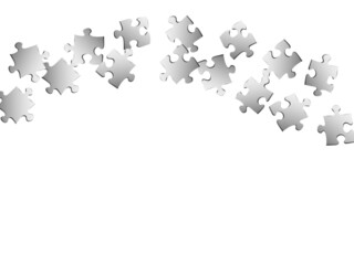 Abstract crux jigsaw puzzle metallic silver parts