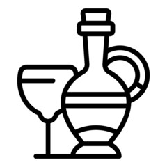 Wine glass jug icon outline vector. Drink bottle