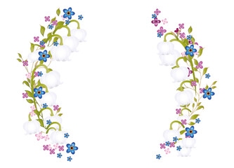 Kranz aus Maiglöckchen, Flieder & Vergissmeinnicht