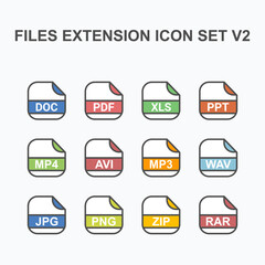 Files Extension Format Icon Set v2