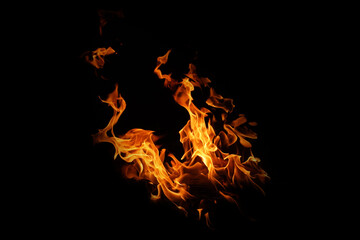 Fire flames on black background. abstract fire flame background.