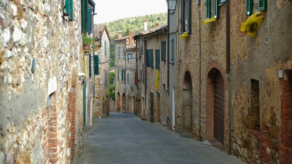 Fototapeta na wymiar Il centro storico di Trequanda in provincia di Siena, Toscana, Italia.