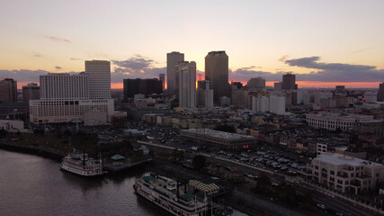 Fototapeta na wymiar New Orleans City downtown skyline sunset